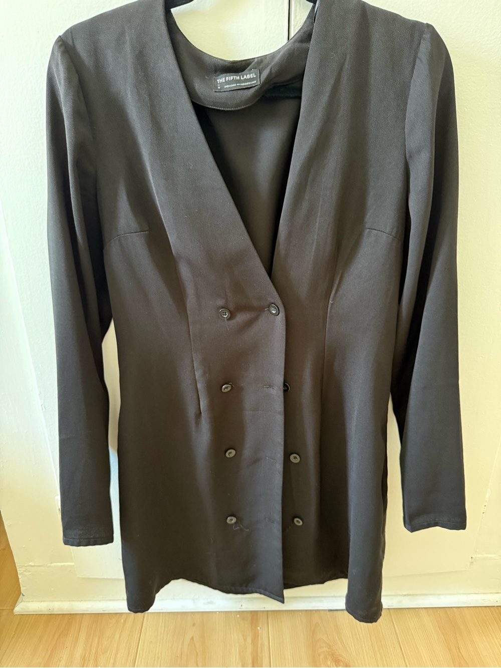 The Fifth Label Black Double-Breasted Blazer Jacket
